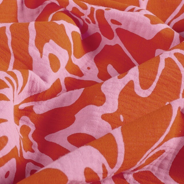 Baumwoll Musselin Abstrakt orange