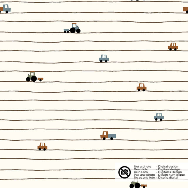 Baumwolljersey fahrzeuge und streifen offwhite