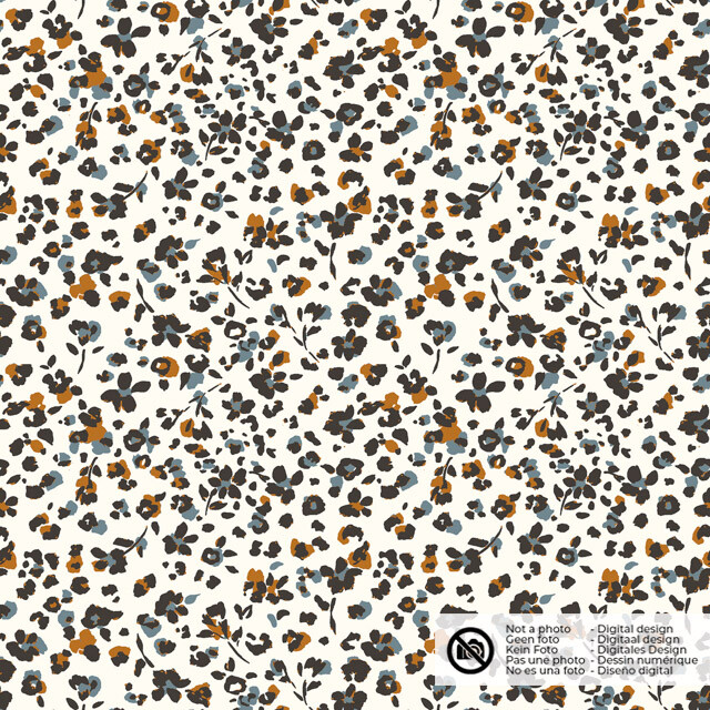 Baumwolljersey blumen offwhite