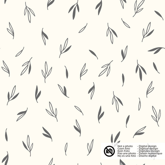 Baumwolljersey blätter offwhite