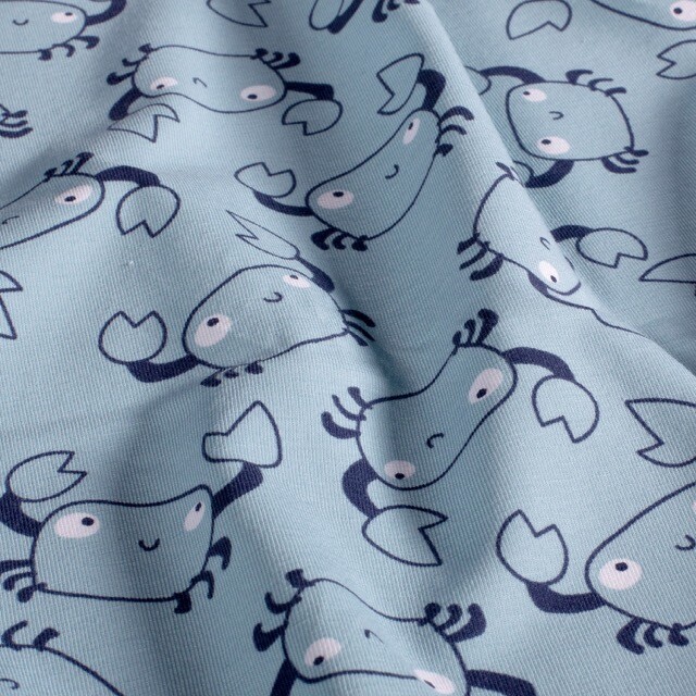 Baumwolljersey Krabben aqua