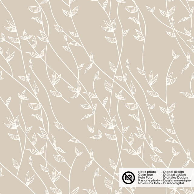 Baumwolle popeline zweige beige