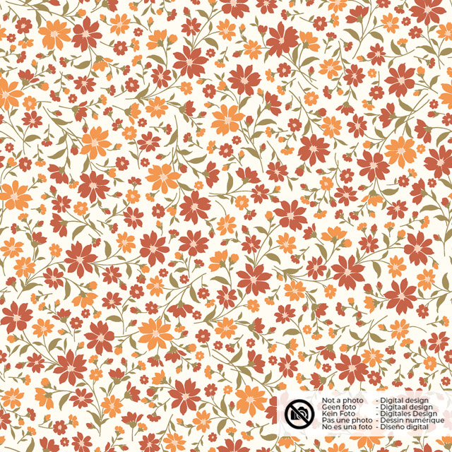 Baumwolle Popeline Blumen offwhite