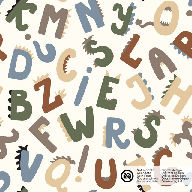 Baumwolle popeline buchstaben offwhite