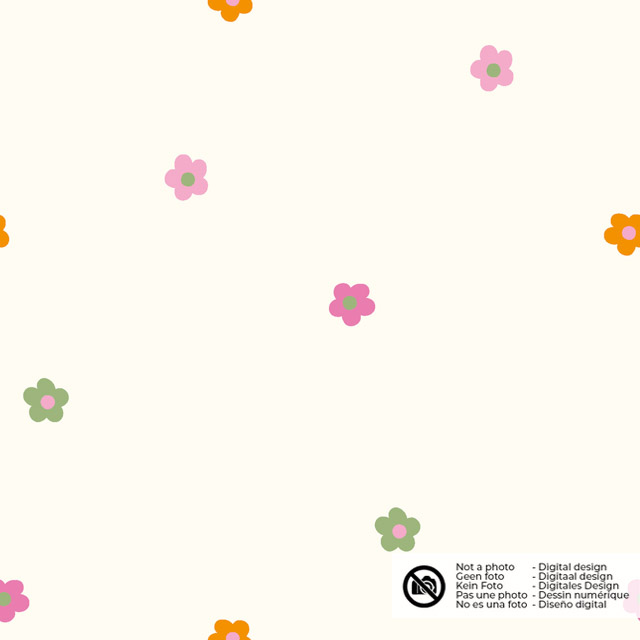 Baumwolle popeline blumen offwhite