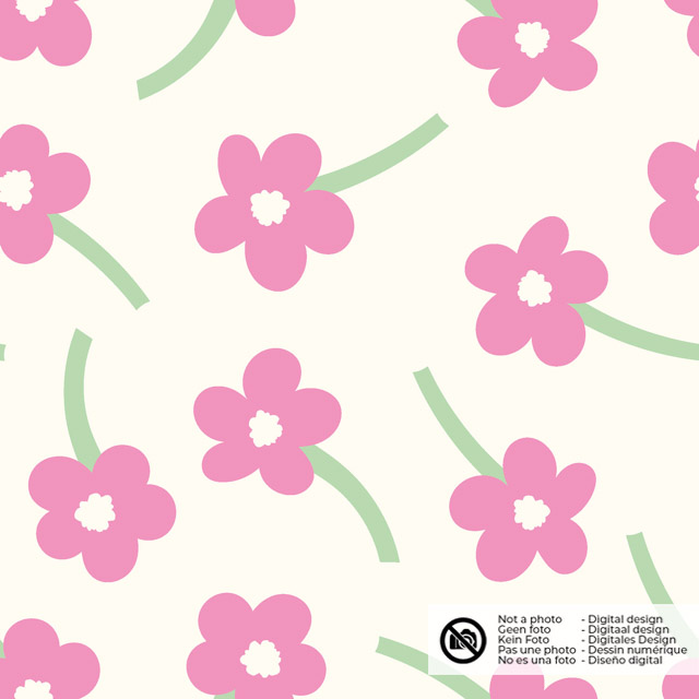 Baumwolle Popeline Blumen offwhite