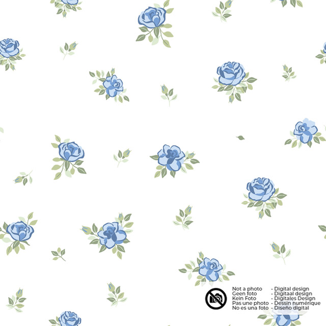 Baumwolle Popeline Blumen indigo