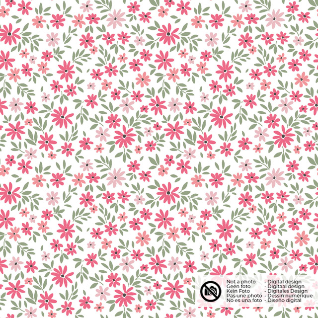 Baumwolle Popeline Blumen rosa