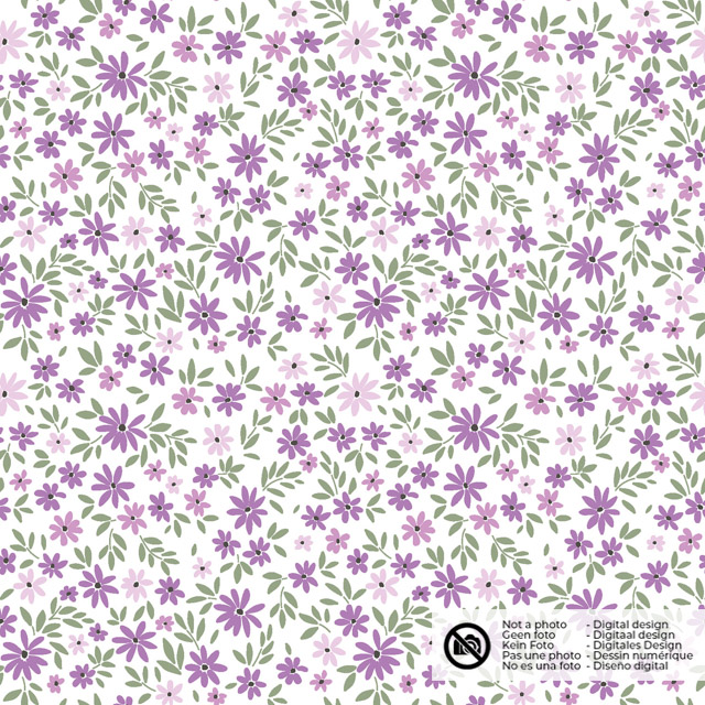 Baumwolle Popeline Blumen lila