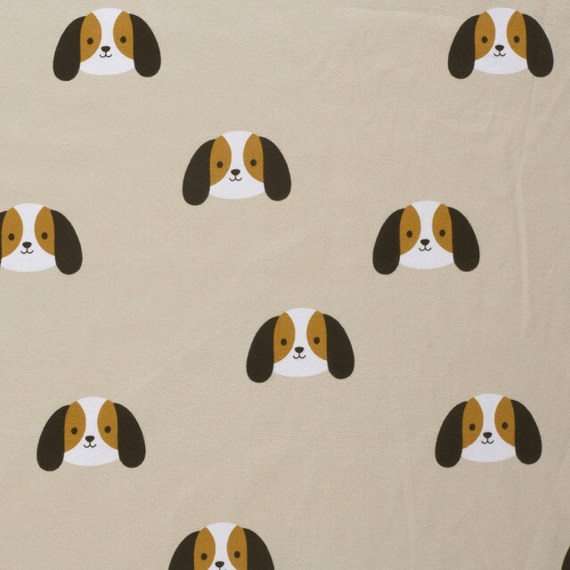 Flanell bedruckt hunde beige
