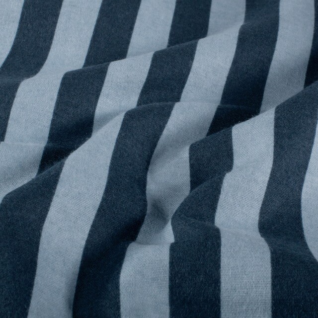 Flanell bedruckt streifen marine