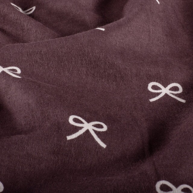 Flanell bedruckt schleifen mauve