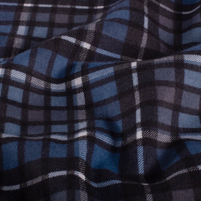 Flanell bedruckt karos marine