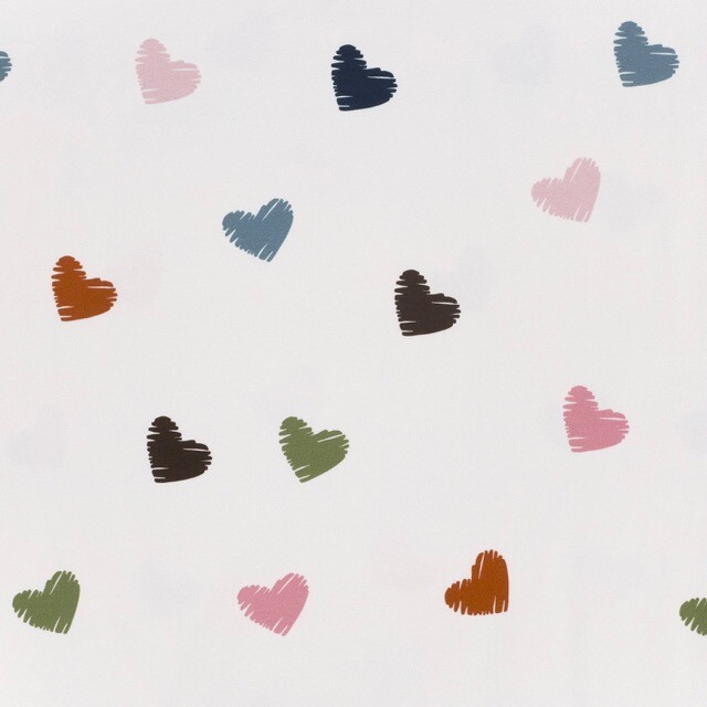 Sweat/french terry digitaldruck herzen offwhite