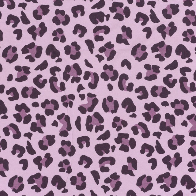 Sweat/french terry digitaldruck leopard hellmauve