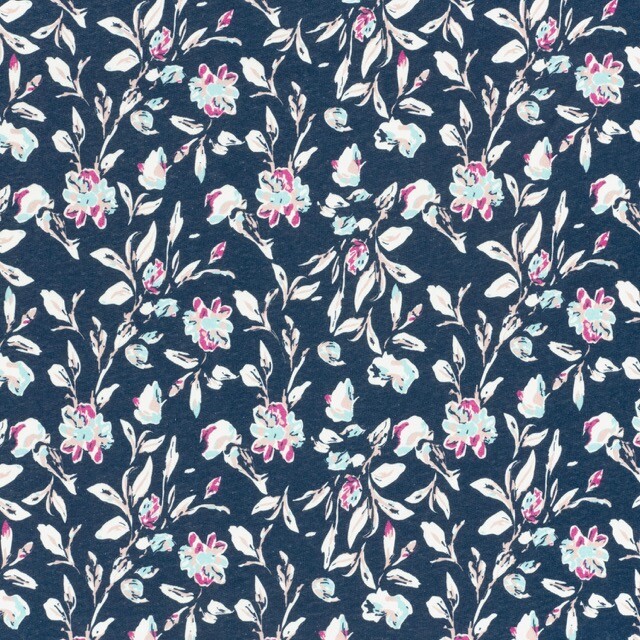Sweat digitaldruck blumen marine