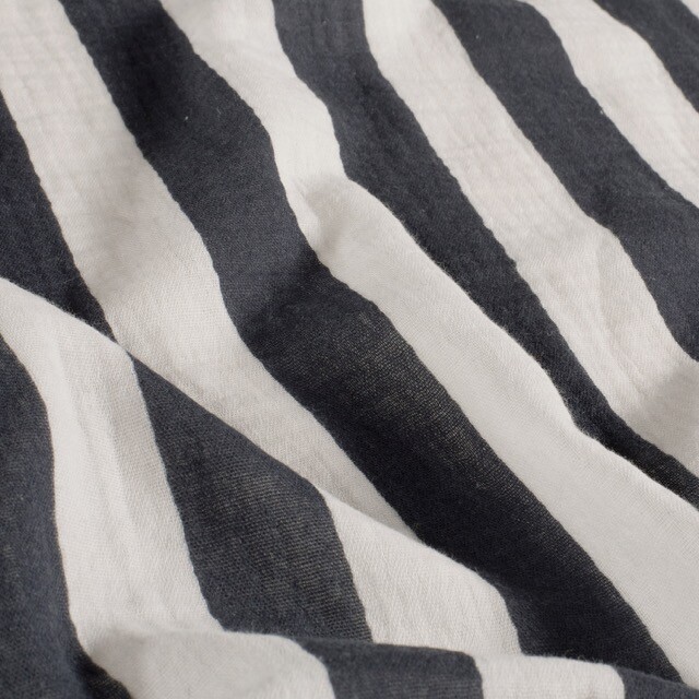 Baumwoll musselin streifen marine