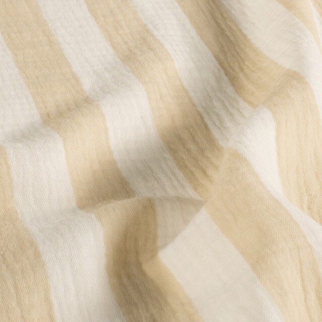 Baumwoll musselin streifen beige