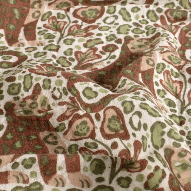 Baumwoll musselin leopard offwhite
