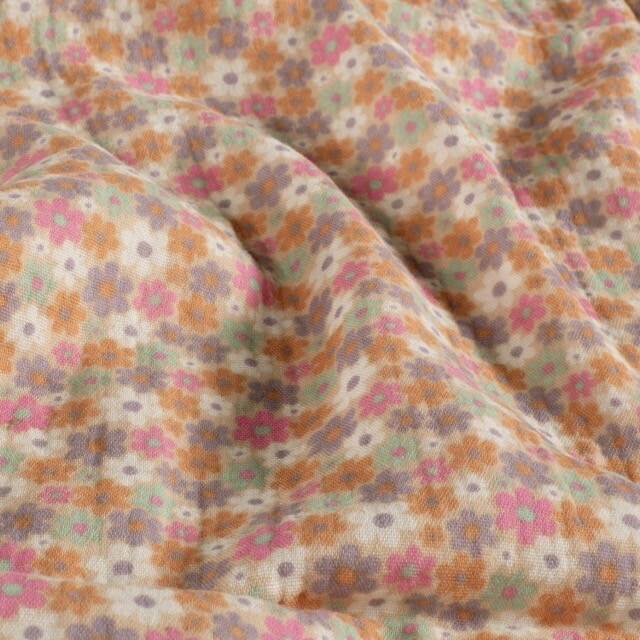 Baumwoll musselin blumen rosa