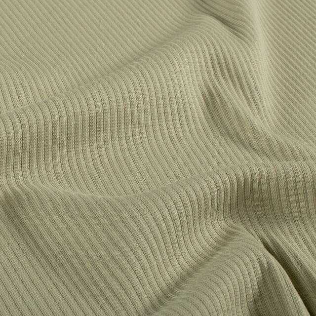 Ripp jersey uni khaki grün
