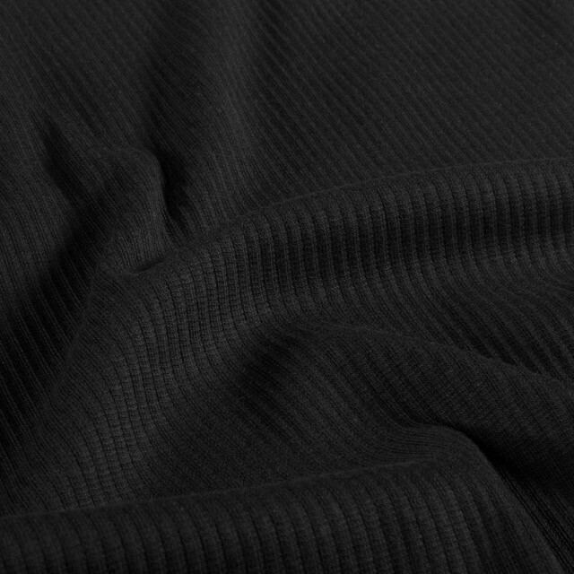 Ripp jersey uni schwarz