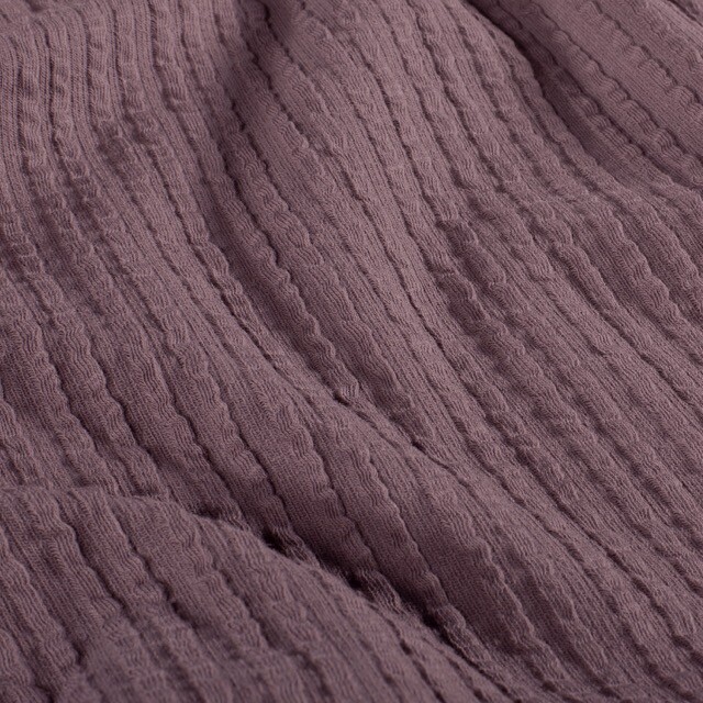 Rib jacquard uni mauve