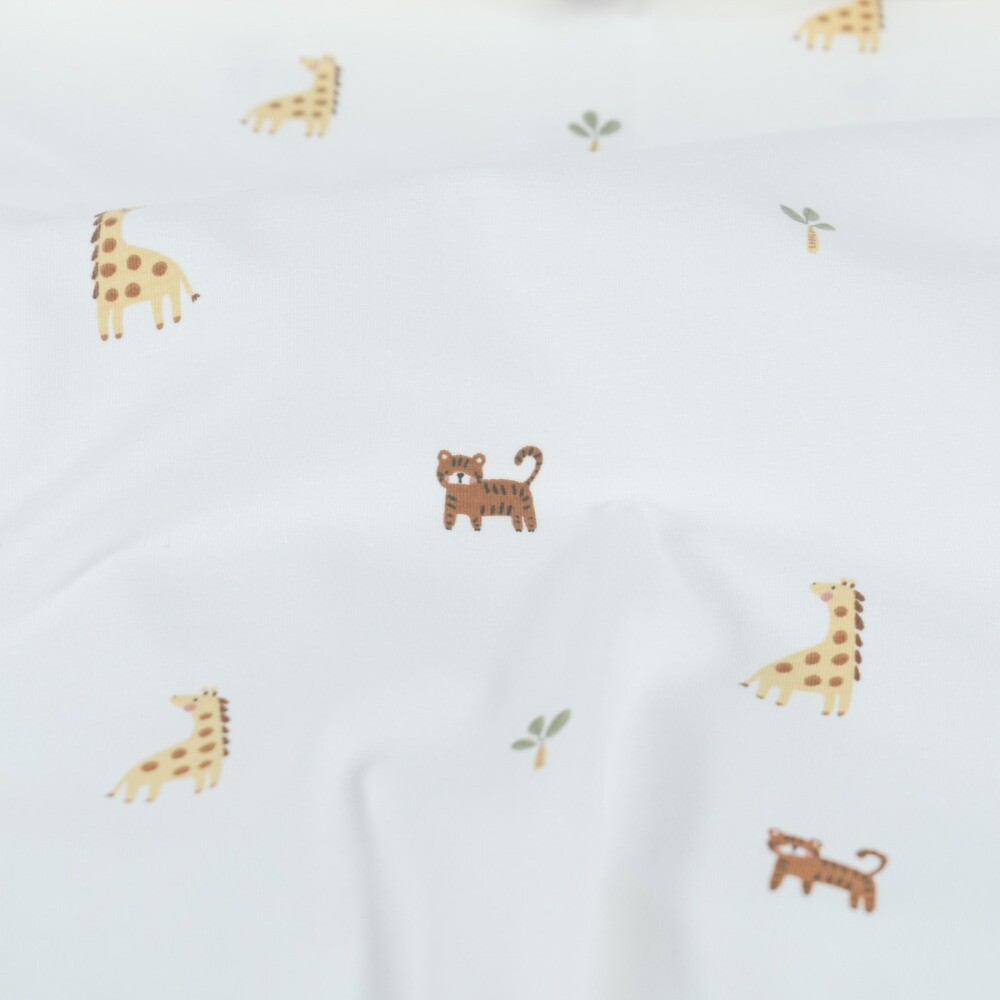 Baumwolljersey Tiere offwhite