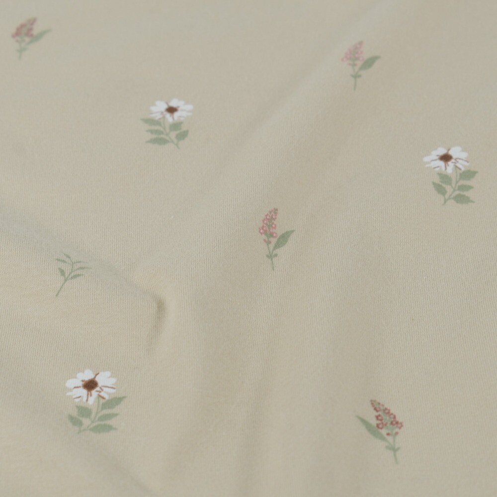 Baumwolljersey blumen beige