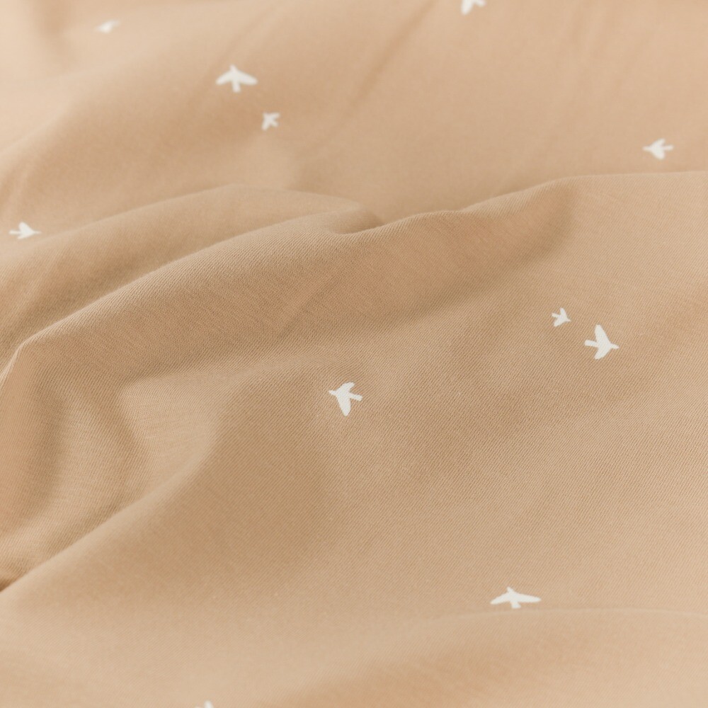 Baumwolljersey Vögel nude