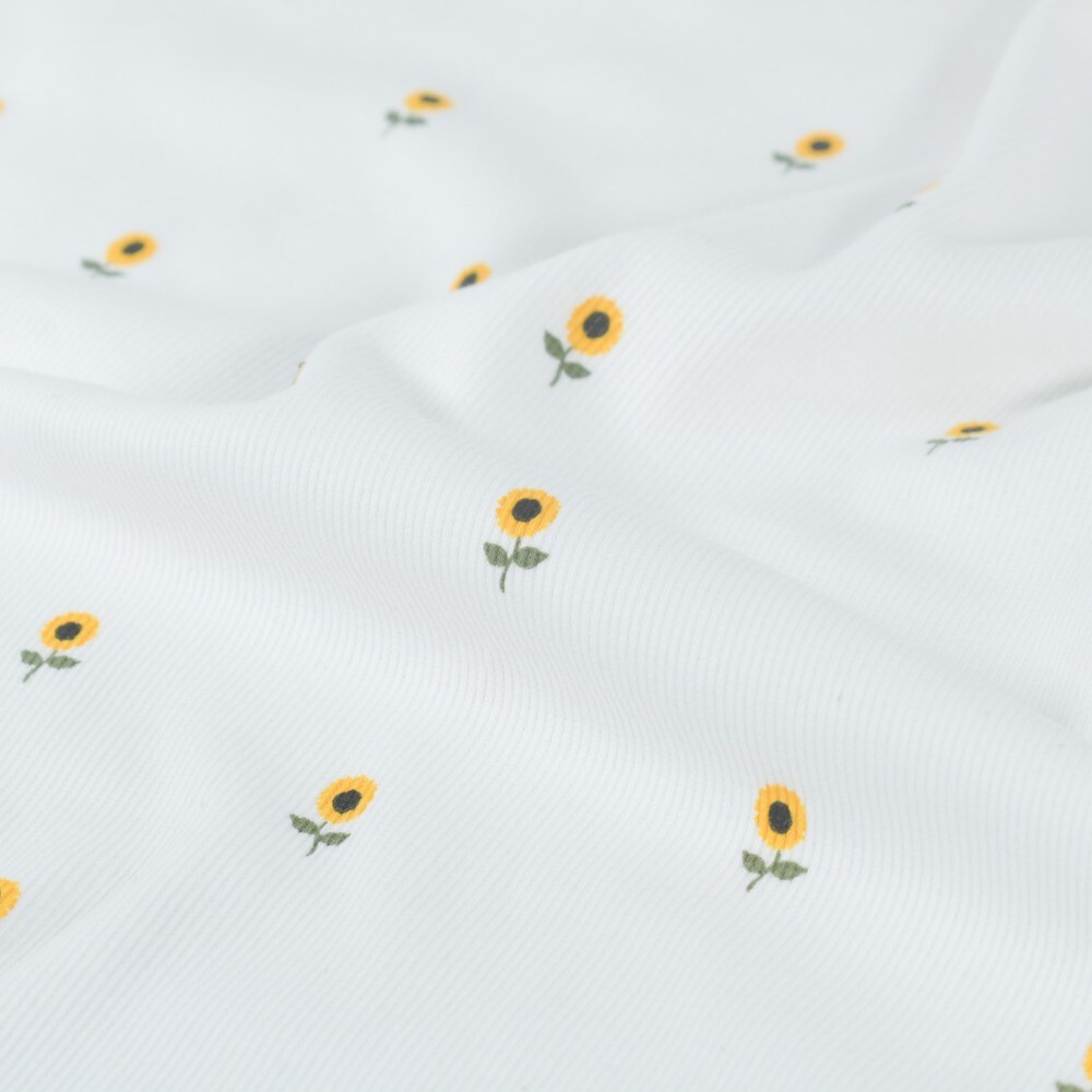 Ripp jersey sonnenblumen offwhite
