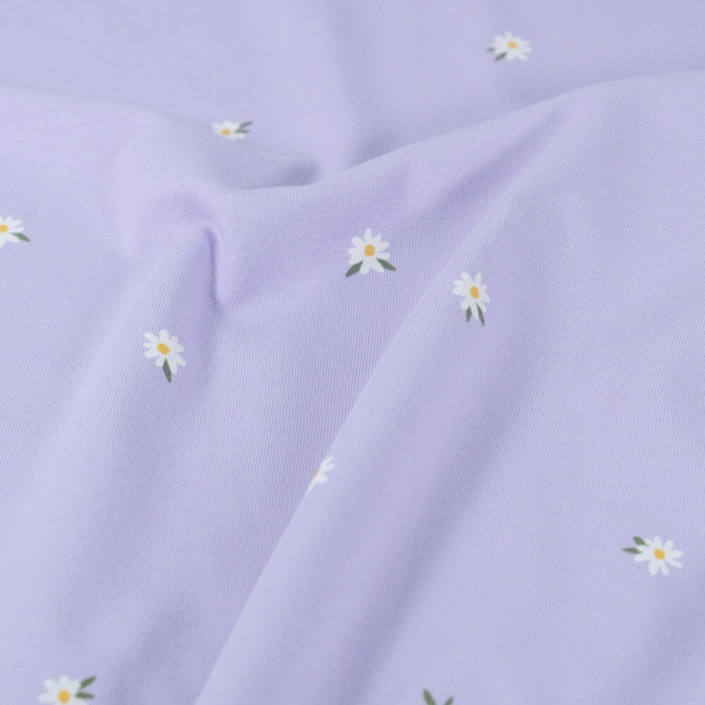 Baumwolljersey Blumen flieder