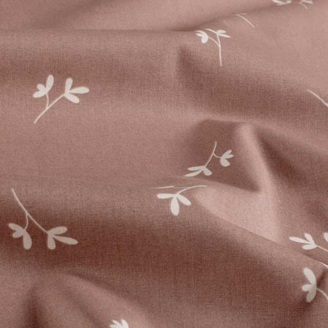 Baumwolle popeline zweige hellmauve