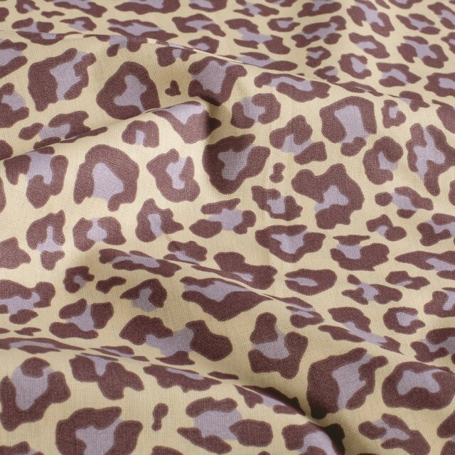 Baumwolle popeline leopard offwhite