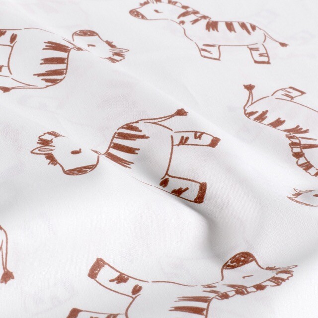 Baumwolle popeline zebras offwhite