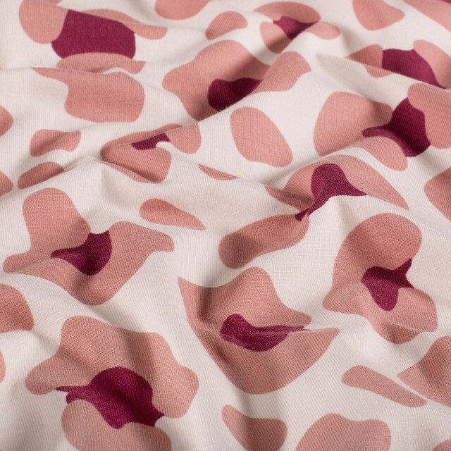 Baumwolljersey leopard rosa