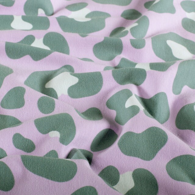 Baumwolljersey leopard flieder