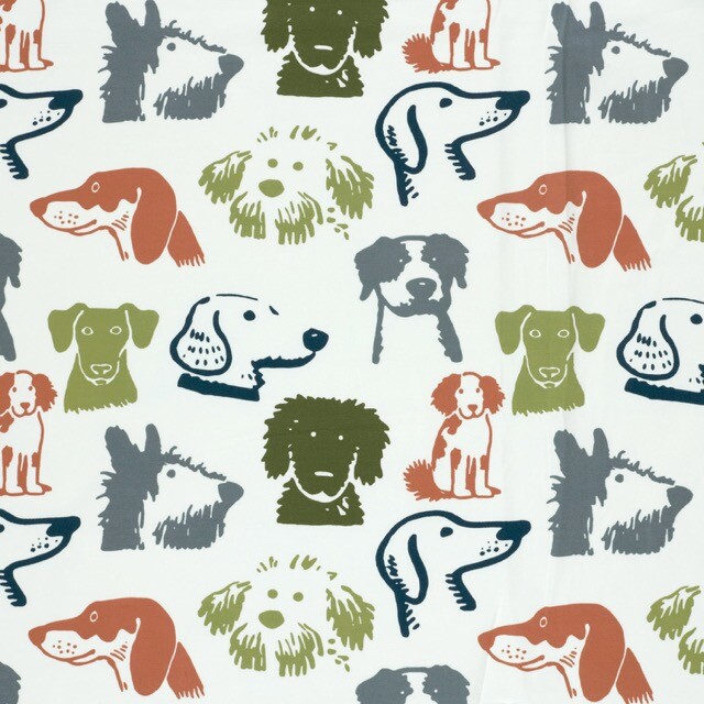 Baumwolljersey hunde offwhite