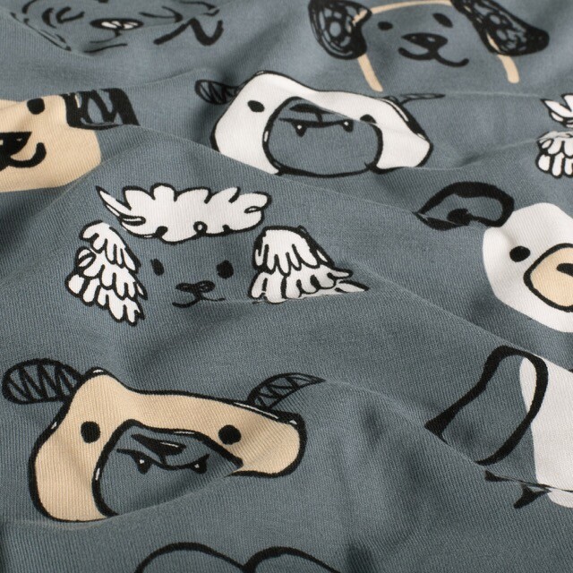 Baumwolljersey hunde stahlblau