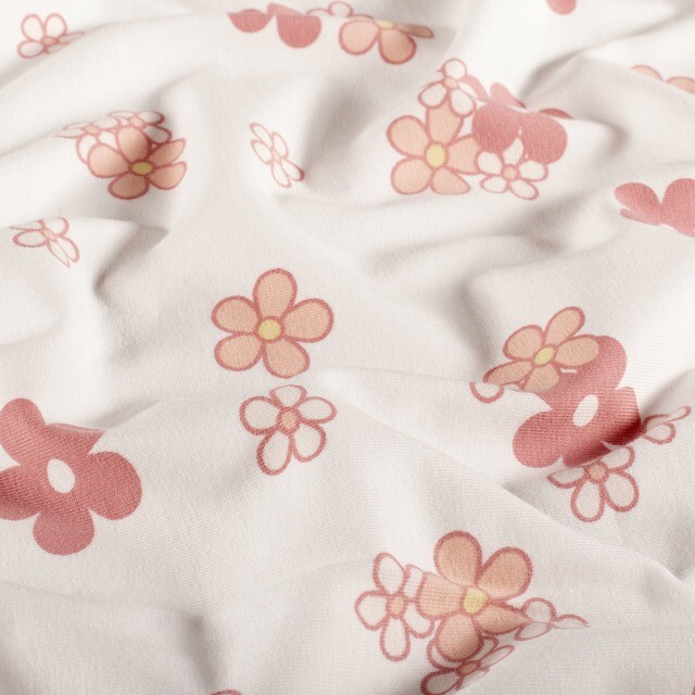 Baumwolljersey blumen offwhite