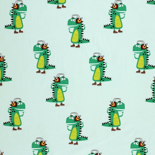 Baumwolljersey dinos mint