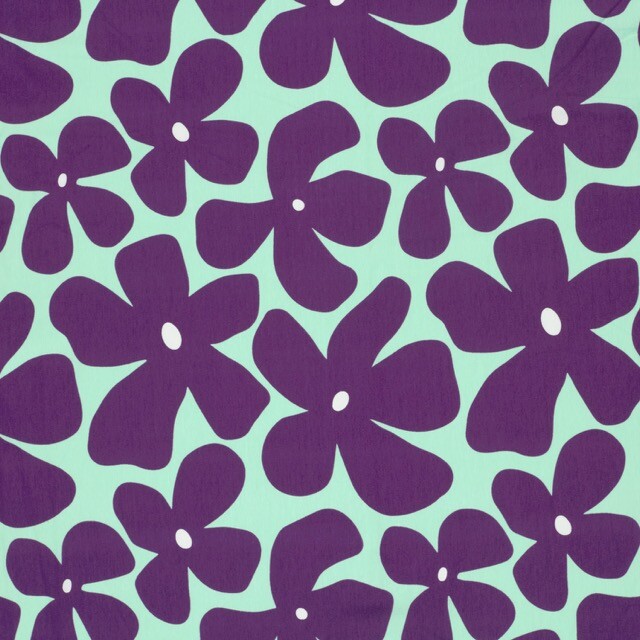 Baumwolljersey blumen mint