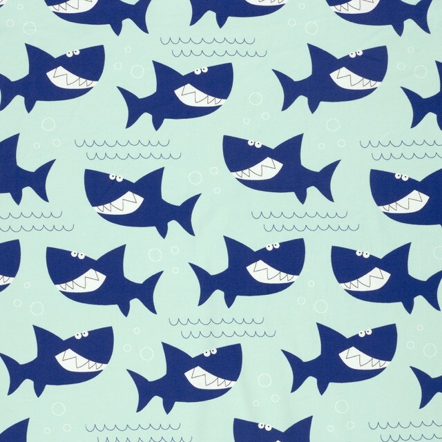Baumwolljersey haie babyblau