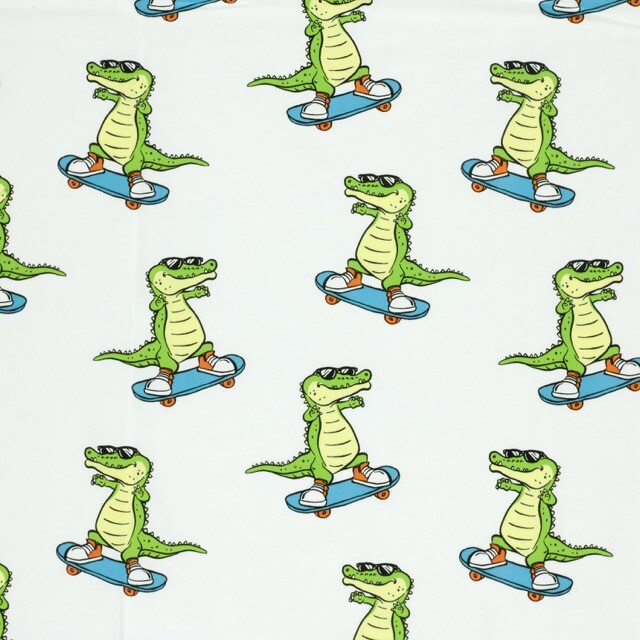 Baumwolljersey krokodile skateboard offwhite
