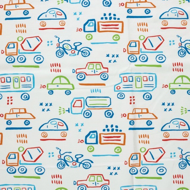 Baumwolljersey fahrzeuge offwhite