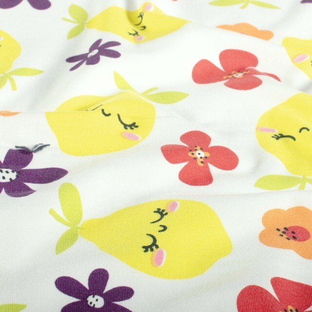 Baumwolljersey zitronen offwhite