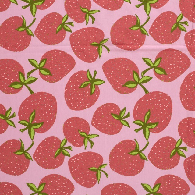 Baumwolljersey erdbeeren rosa