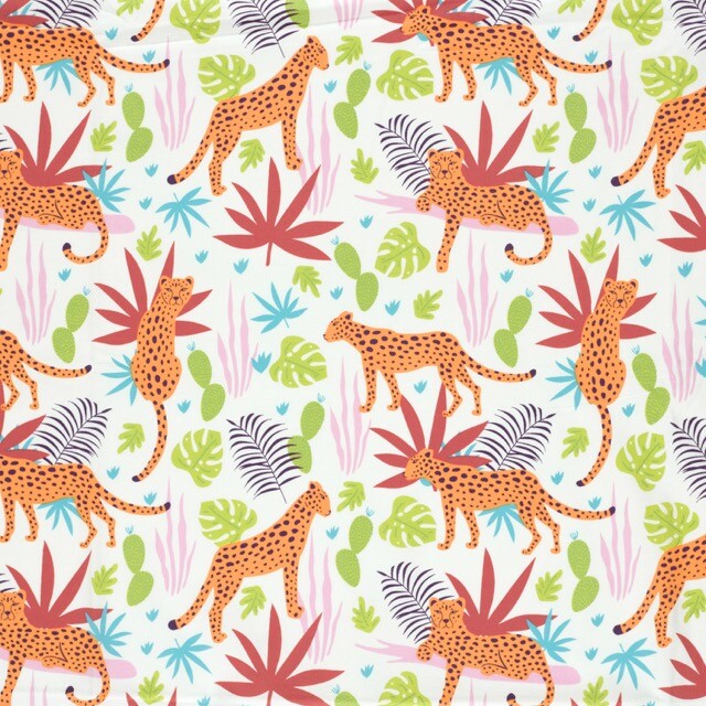 Baumwolljersey leoparden offwhite