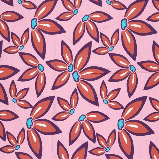 Baumwolljersey blumen rosa