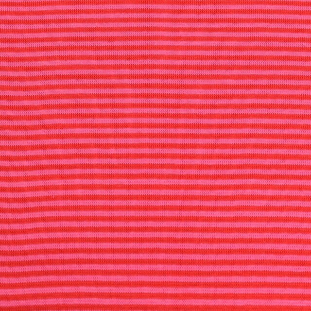 50x70 cm Bündchenstoff gestreift 2mm rot/pink